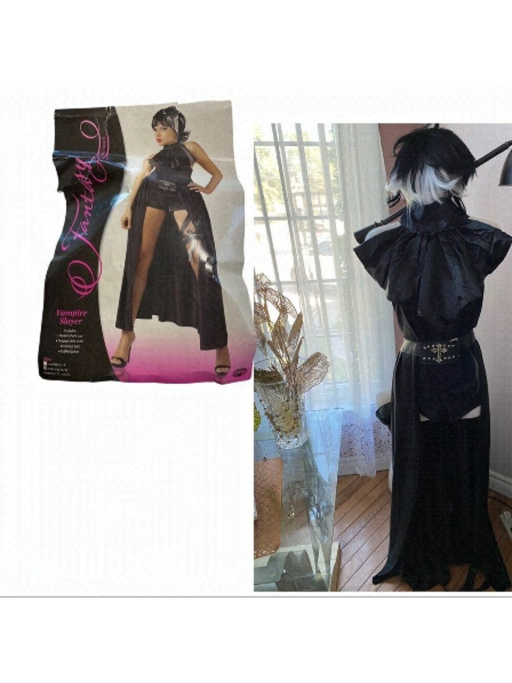 VAMPIRE Slayer Halloween costume Romper w/ Attached Skirt Panels Sz L